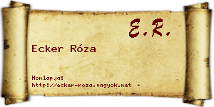 Ecker Róza névjegykártya
